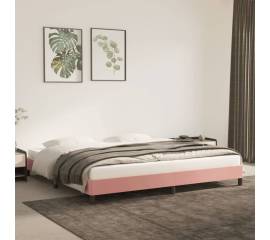 Cadru de pat, roz, 200x200 cm, catifea