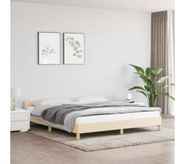 Cadru de pat cu tăblie, crem, 180x200 cm, textil