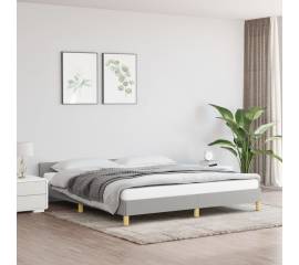 Cadru de pat cu tăblie, gri deschis, 180x200 cm, textil