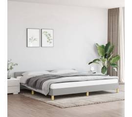 Cadru de pat cu tăblie, gri deschis, 200x200 cm, textil