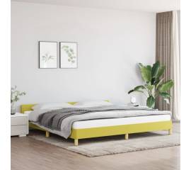Cadru de pat cu tăblie, verde, 200x200 cm, textil