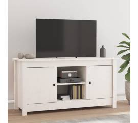 Comodă tv, alb, 103x36,5x52 cm, lemn masiv de pin