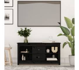 Comodă tv, negru, 103x36,5x52 cm, lemn masiv de pin