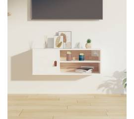 Dulap de perete, alb, 80x30x30 cm, lemn masiv de pin