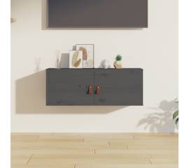 Dulap de perete, gri, 80x30x30 cm, lemn masiv de pin