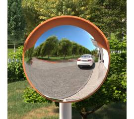 Oglindă trafic convexă exterior, portocaliu Ø30 cm policarbonat