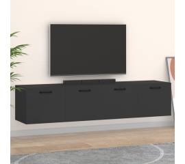 Dulapuri tv de perete, 2 buc. negru 60x36,5x35 cm lemn compozit