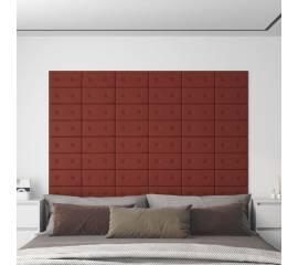 Panouri de perete 12 buc. roșu vin 30x15 cm piele eco 0,54 m²