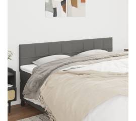 Tăblii de pat, 2 buc, gri închis, 80x5x78/88 cm, textil