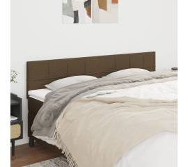 Tăblii de pat, 2 buc, maro închis, 100x5x78/88 cm, textil