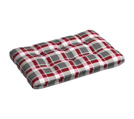 Pernă canapea paleți, model roșu carouri, 120x80x12 cm, textil