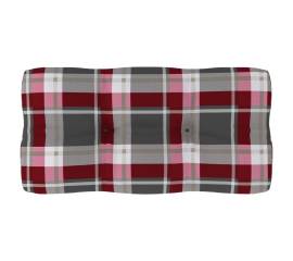 Pernă pentru canapea din paleți, roșu, 80x40x12cm, model carouri