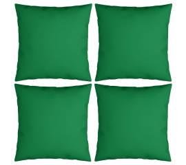 Perne decorative, 4 buc., verde, 60 x 60 cm, material textil