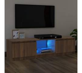 Comodă tv cu lumini led, stejar maro, 120x30x35,5 cm