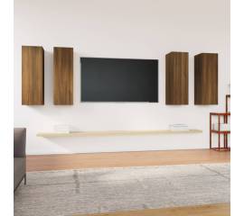 Dulapuri tv, 4 buc., stejar maro, 30,5x30x90 cm, lemn prelucrat