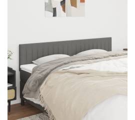 Tăblii de pat, 2 buc, gri închis, 90x5x78/88 cm, textil