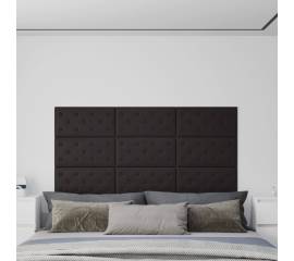 Panouri de perete 12 buc. negru 60x30 cm piele eco 2,16 m²