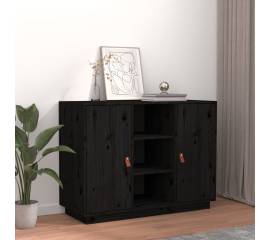 Servantă, negru, 100x40x75 cm, lemn masiv de pin
