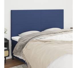 Tăblii de pat, 4 buc, albastru, 90x5x78/88 cm, textil