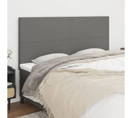 Tăblii de pat, 4 buc, gri închis, 80x5x78/88 cm, textil