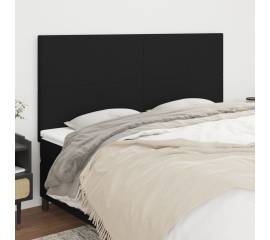 Tăblii de pat, 4 buc, negru, 80x5x78/88 cm, textil