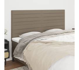 Tăblii de pat, 4 buc, gri taupe, 100x5x78/88 cm, textil