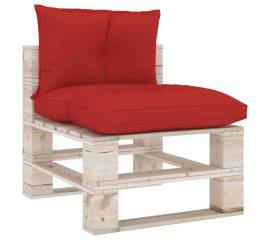 Perne de canapea din paleți, 2 buc. roșu, material textil