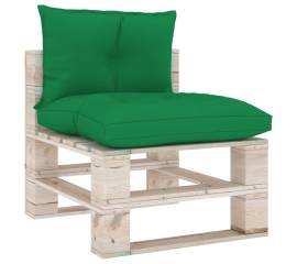 Perne de canapea din paleți, 2 buc. verde, material textil