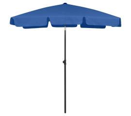 Umbrelă de plajă, albastru azuriu, 180x120 cm