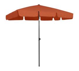 Umbrelă de plajă, cărămiziu, 200x125 cm