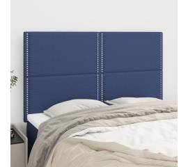 Tăblii de pat, 4 buc, albastru, 72x5x78/88 cm, textil