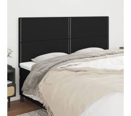 Tăblii de pat, 4 buc, negru, 100x5x78/88 cm, textil