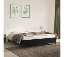 Cadru de pat, negru, 160 x 200 cm, catifea