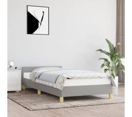 Cadru de pat cu tăblie, gri deschis, 80x200 cm, textil