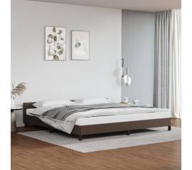 Cadru de pat cu tăblie, maro, 200x200 cm, piele ecologică