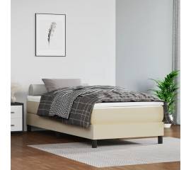 Saltea de pat cu arcuri, crem, 100x200x20 cm, piele ecologică