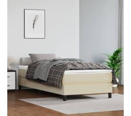 Saltea de pat cu arcuri, crem, 90x200x20 cm, piele ecologică