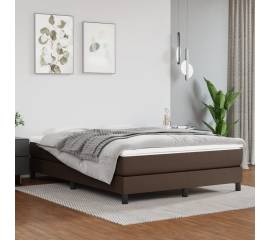 Saltea de pat cu arcuri, maro, 140x190x20 cm, piele ecologică