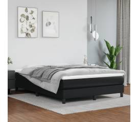 Saltea de pat cu arcuri, negru, 140x200x20 cm, piele ecologică