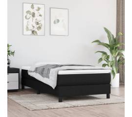 Saltea de pat cu arcuri, negru, 90x190x20 cm, textil