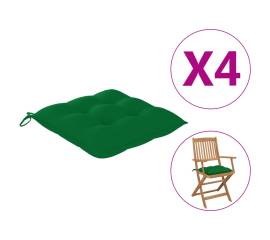 Perne de scaun, 4 buc., verde, 40x40x7 cm