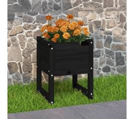 Jardinieră, negru , 40x40x52,5 cm, lemn masiv de pin