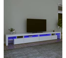 Comodă tv cu lumini led, alb, 290x36,5x40 cm