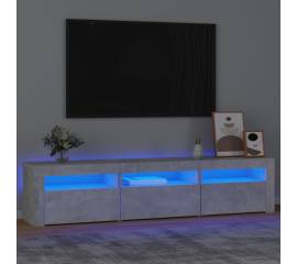 Comodă tv cu lumini led, gri beton, 180x35x40 cm
