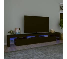 Comodă tv cu lumini led, negru, 260x36,5x40cm