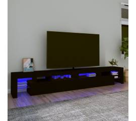 Comodă tv cu lumini led, negru, 280x36,5x40 cm