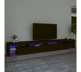 Comodă tv cu lumini led, negru, 290x36,5x40 cm