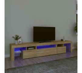 Comodă tv cu lumini led, stejar sonoma, 215x36,5x40cm