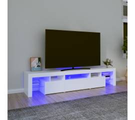 Dulap tv cu lumini led alb 200x36,5x40 cm
