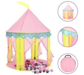Cort de joacă pentru copii cu 250 bile, roz, 100x100x127 cm